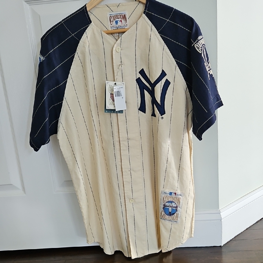 Cooperstown Collection Navy and Cream Men's Jersey